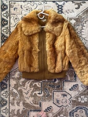 Rabbit Fur Bomber Jacket